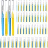 Patelai 100 Pcs Braces Dental Brushes,Blue, Yellow,Multiple Sizes