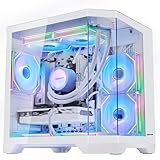 HOENGAGER Ocean of Stars Gaming PC AMD Ryzen 5 9600X 6-Core 3.9GHz, RTX 5060 8GB, 32GB DDR5 RAM 6000MHz,1TB PCIe SSD, WiFi&BT Prebuilt PC 850W PSU,Liquid Cooler, Windows 11 Pro-White