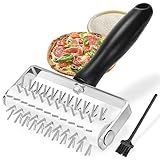Pizza Dough Docker, Premium Dough Roller with Stainless Steel Spikes, Sturdy Pizza Docking Tool that Prevents Dough from Blistering, Time-Saver for Making Pizza Cookie Pie Pastry
