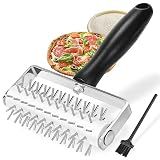 Pizza Dough Docker, Premium Dough Roller with Stainless Steel Spikes, Sturdy Pizza Docking Tool that Prevents Dough from Blistering, Time-Saver for Making Pizza Cookie Pie Pastry