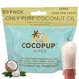 Cocopup Dog Teeth Cleaning Wipes Ear Nose Paws Fur Cleaner Pure Coconut Oil 1 Pack of 50