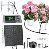 Solar Automatic Drip Irrigation System, Auto Self Watering Kit, Solar Powered Watering Device with Timer for Pots Plants, Indoor/Outdoor Irrigation System for Garden, Balcony & Patio Watering System