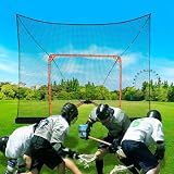 VEVOR 12'x9' Hockey Lacrosse Goal Net Backstop with Extended Coverage - Complete Training Accessory Set for Youth and Adults (NET ONLY)