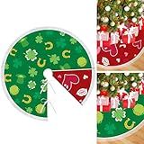 36 Inch St. Patrick's Day Tree Skirt Reversible Valentine's Day Decorations, Double Sided Print Mat Christmas Tree for Holiday Party (Valentines/St.Patricks)