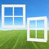 12”×12” Shed Window 2 Pack, Flush Mount Window with Clear Tempered Glass, Household Metal Window, Small Window for Shed Replacement Barn Garage Basement Greenhouse Poultry Pet Cabin Treehouse