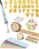 26 Pcs 1/2" Branding Iron for Wood, Electric Branding Iron Alphabet Letters, for Woodworking, Hats, Leather, Steak & Food (Brass Letters A-Z)