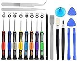 Screwdriver Set 20 PCS Cellphone Repair Tool Small Magnetic Kit with Phillips Flathead Pentalobe Torx Opening Pry for iPhone Mac iPad Samsung
