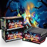 MEKER Fire Color Changing Packets - Fire Pit, Campfires, Outdoor Fireplaces, Bonfire - Fire Colorful Changing Fire - Perfect Fire Camping Accessories for Kids & Adults (24 Pack)