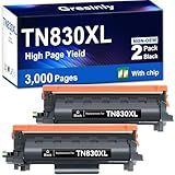 TN830XL TN830 Toner Cartridge Printer Compatible Replacement for Brother TN830XL TN-830 TN830 Black for HL-L2460DW DCP-L2640DW HL-L2405W L2400D L2480DW MFC-L2820DW MFC-L2820DWXL TN830/TN830XL Toner,2P