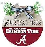 Alabama Crimson Tide Customizable Wooden Wreath Welcome Sign Officially Licensed Collegiate Product Single