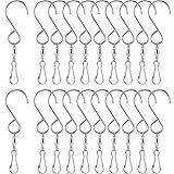 TecUnite 20 Pack Wind Spinner Swivel Hooks Clips for Hanging Wind Spinners Chimes Crystal Twisters Garden Bells Party Supply