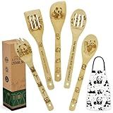 Panda Gifts for Women, Kitchen Cooking Utensils Set include Unique Bamboo Cooking Spoons Apron, Personalized Christmas Mother's Day Housewarming Gift Idea for Mom
