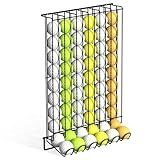 Golf Ball Holder for 60 Balls, Countertop & Wall-Mounted Golf Ball Dispenser, Metal Wire Display Rack for Home, Office, Indoor Simulator, Club, Driving Range, Black