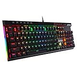 Redragon K580 VATA RGB LED Backlit Mechanical Gaming Keyboard with Macro Keys & Dedicated Media Controls, Hot-Swappable Socket, Onboard Macro Recording (Blue Switches)