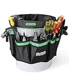 HURRICANE 5 Gallon Bucket Tool Bag Organizer, Garden Tool Caddy with 52 Pockets, Waterproof for Most Buckets