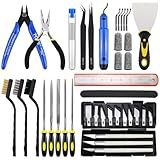 Auziya 50 Pcs 3D Printer Tool Kit, 3D Printer Accessories Includes Nozzle Cleaning Kit, Deburring Tool, Files, Pliers, Wire Cutter Suitable for 3D Print Removing, Cleaning, Finishing