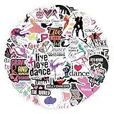 Dance Stickers for Girls, 60PCS Motivational Dancing Waterproof Stickers for Water Bottle, Scrapbook, Laptop, Love to Dance Decals for Dancers, Teens, Dancing Party Favors
