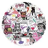 Cute Dance Stickers for Girls Teens Women, 60PCS Motivational Dancing Waterproof Stickers for Water Bottle, Scrapbook, Laptop, Love to Dance Decals for Dancers, Dancing Party Favors