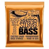 Ernie Ball Hybrid Slinky Nickel Wound Bass Guitar Strings, 45-105 Gauge (P02833)