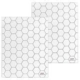 CZYY Acrylic Game Mat 1" Hex Grid Overlay Set of 2, 7"x9" Battle Map Board Clear & Durable - Great for Dungeons and Dragons, Pathfinder and Other Tabletop RPG