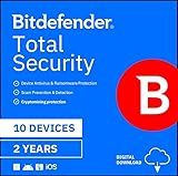 Bitdefender Total Security - 10 Devices | 2 year Subscription | PC/MAC |Activation Code by email