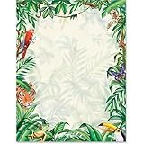 PaperDirect Jungle Adventure Border Papers, 8.5" x 11" Tropical Stationery for Cards, Invitations, Flyers, Letters, Newsletters, Scrapbooks, and School or Business Use, 25 Sheets