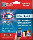 Clorox® Pool&Spa™ Swimming Pool 3-Way Water Test Kit, Accurately Measures Bromine, Chlorine and pH Levels (Pack of 1)