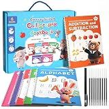 KAK Magic Grooved Writing Practice, grooved Handwriting Practice for Kids 6 Books Ages 3-8, Includes Pen Grips & 10 Refills,Preschool Learning
