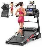 20% Incline Treadmill for Home with Fan, 400lbs Capacity Folding Treadmill, 5.0 HP Running Machine, 18’’ Wide Belt, 0.6-12MPH, APP, Space Saver Design, Brushless Fan & Knee Support