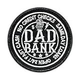 Dad Bank No Credit Checks Same Dat Loans Embroidered Patch Dad Lover Fabric Embroidery Patches Father's Day Iron On Sew On Patches for Clothes Backpacks Hats Jeans Father Grandpa Gift 3x3 in