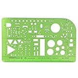 ALVIN TD1515, Elecric/Electronic Template, Design Tool for Students and Professionals Size: 5.25" x 8.25" x .03"