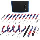 WORKPRO 33PCS Precision Repair Tool Kit, Screwdriver, Pliers Set with Pouch