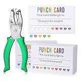Punch Cards 200 Pack Reward Punch Cards with Heart Shape Hold Puncher Behavior Incentive Awards for Kids Students Teachers Home Classroom School Business Loyalty Card - 3.5" x 2"