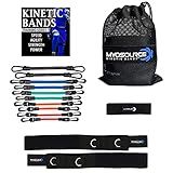 Kinetic Bands - Leg Speed Resistance Bands - Performance/Fitness Training - 4 Resistance Levels, Stretch Strap, Digital Training Series (Red, Orange, Green, Blue, Black - Advanced Athletes)