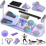 Pilates Board, Foldable Pilates Reformer Set for Home Workout with Timer, 6-in-1 Multifunctional Portable Reformer Pilates Machine at Home Pilates Equipment for Fitness, Exercise, Abs, Core Training