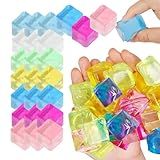 Ice Cube Sensory Toys 24 Pcs Squishy Fidget Stress Cube for Adults Kids Anxiety Stress Relief Hand Therapy Sensory Squishy Ball Classroom Prize Box Toys