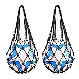 EastyGold Basketball Net Bag Soccer Football Mesh Storage Sports Ball Holder Nylon Carry Bag Durable Single Ball Carrier 2 Pack Black Fit Ball 3 4 5