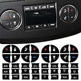 Hirificing 2PCS AC Dash Button Repair Kit for Chevy, Dash Replacement A/C Radio Panel Control Buttons Stickers for Select 07-14 GM Vehicles Fixing Ruined Faded Knob Decal Car SUV Van Truck Accessories
