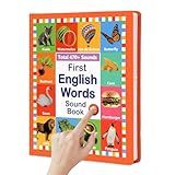 First English Words Sound Book, 470+Words Interactive Audio Sound Books, Autism Sensory Musical Toy, Montessori Early Educational Busy Book Gifts for Toddlers Kids Age 3+（Not Including 3 AAA）