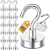 DIYMAG Magnetic Hooks, 30lbs+ Magnet Hook 2025 Cruise Cabin Ship Essentials Heavy Duty Strong Magnets Refrigerator Fridge Hanging for Classroom Beach Vacation Kitchen Grills Home 20 Pack (Silver)