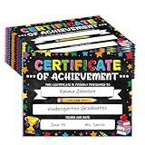 30 Pieces Certificate of Achievement Student Awards Certificates Paper Month Certificates 8.5 x 11 Inch - Star Pattern Black