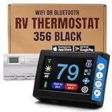MICRO-AIR EasyTouch Digital RV Thermostat Replacement - Programmable and Reliable - WiFi and Bluetooth Enabled - Replacement Thermostat Compatible with Coleman RV Comfort (356 Black)