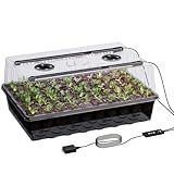 Patigrow 60-Cell Self-Watering Seed Starter Tray with Grow Light, Seed Starter Kit with 4.07” Humidity Dome, Indoor Seedling Starter Tray, Seed Starting Trays for Plant Germination, Seeds Growing