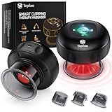Yepfom 5-in-1 Smart Dynamic Cupping Set, 12 Levels Cupping Kit for Massage Therapy with Red Ligh-t Therapy&Heat Penetrates for Targeted Pain Relief, Knots, Aches, Muscle Soreness - 1Pcs(Black)