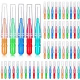 Patelai 50 Counts Braces Brush for Cleaner Interdental Brush Toothpick Dental Tooth Flossing Head Oral Dental Hygiene Flosser Toothpick Cleaners Tooth Cleaning Tool(Red, Blue, Green, Orange)