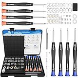STREBITO Glasses Repair Kit, All-in-One Eyeglass Repair Kit with 16 Sizes of Screws, 12 Pairs of Nose Pads & Tweezer, Precision Screwdriver Set for Glasses, Sunglasses, Watches & Small Electronics