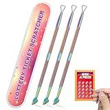 3PCS Lottery Ticket Scratcher Tool, Metal Lottery Scratcher Tool, Lotto Scratcher Label Scraper for Lottery Ticket, Multi-Use Scraping Tool for Tickets Stickers Labels Films, Scratch Off Tool