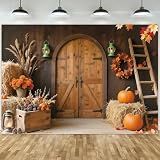 Felortte 7x5ft Fall Photo Backdrop Autumn Harvest Barn Forest Leaves Pumpkins Photography Background for Thanksgiving Day Farm Harvest Event Party Supplies Decorations Banner Picture Photo Booth
