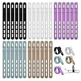 Qifuwanjingfeng 30 Pcs Silicone Cable Ties, Reusable Cord Organizer for Charger Cables, Hair Dryer, Home & Office, Flexible Cord Wraps for Electrical Wires