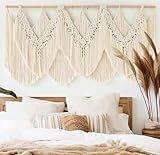 IOWER Macrame Wall Hanging Wedding Hanger Macrame Wall Decor Dorm Craftsmanship Handmade Tassel Knotting Boho Fiber Art Home Room Decor 47" W x 25" L